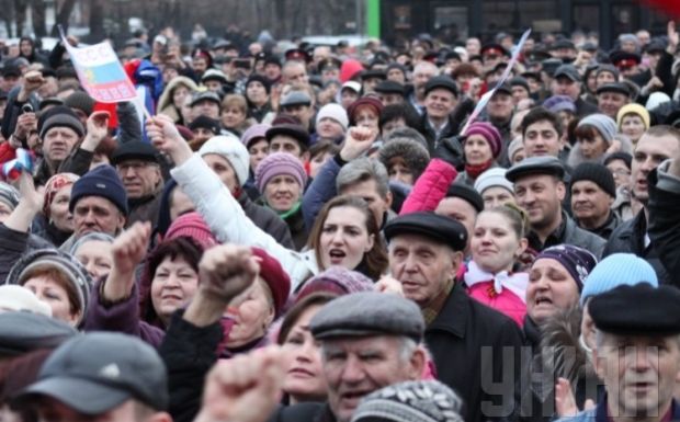مظاهرات موالية لروسيا في لوهانسك(صورة أونيان)