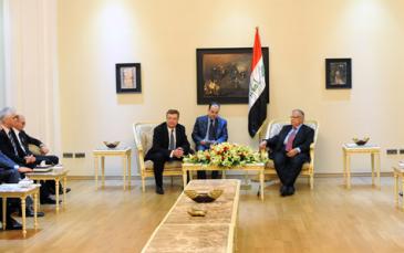 جانب من لقاء هريشينكو مع الرئيس العراقي