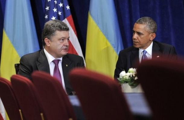 الرئيس الأوكراني باراك أوبامام و الرئيس الأوكراني بيترو بوروشينكو