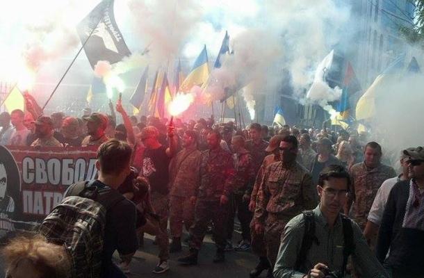 جانب من مسيرة للقوميين الأوكرانيين بأوديسا 