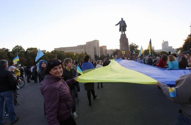 تظاهرة  في خاركوف شرق أوكرانيا مناهضة لروسيا