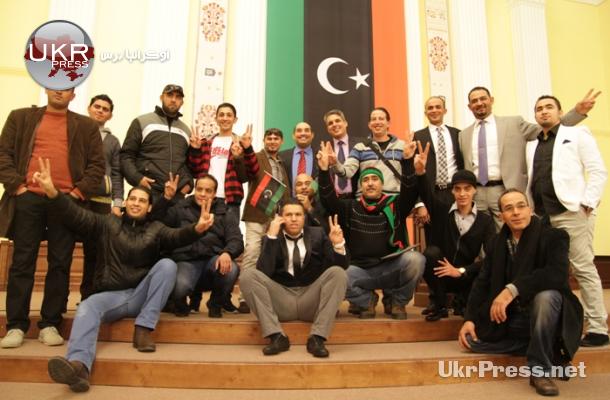 جانب من فرحة أبناء الجالية الليبية في أوكرانيا بذكرى الثورة