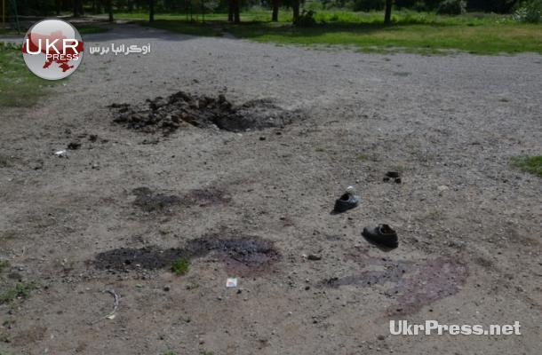 مكان سقوط قذيفة أدت إلى مصرع شخص في دونيتسك