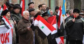 مؤيدو الأسد في أوكرانيا يتظاهرون ضد تركيا، ومناوئوه يشكرونها على مواقفها