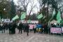 جانب من مظاهرة أمام مقر البرلمان الأوكراني 