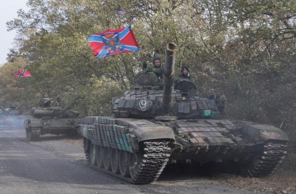 عملية سحب الدبابات من قبل انفصاليي دونيتسك