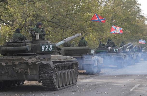 عملية سحب الدبابات من قبل انفصاليي دونيتسك